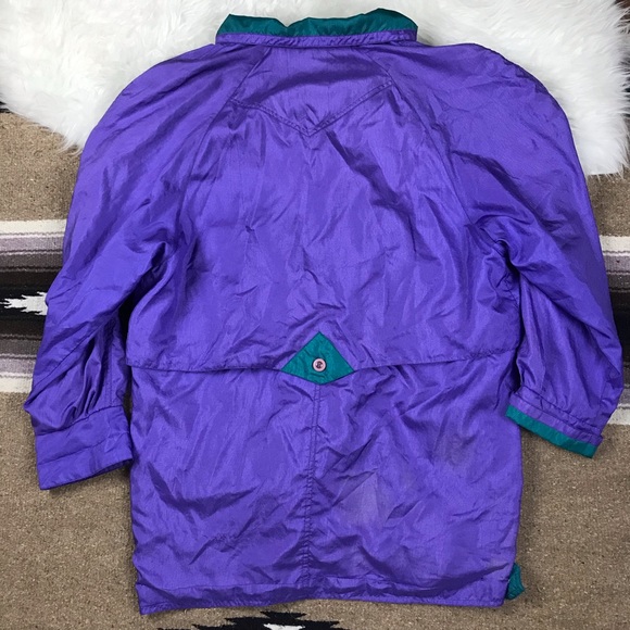 Vintage 80s Windbreaker Jacket Purple Size Large - Picture 4 of 6